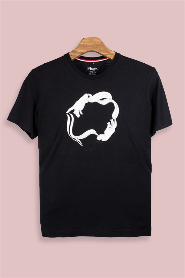 Basic Siyah Erkek T-Shirt Connect