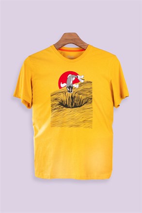 Basic Sarı Erkek T-Shirt Fish